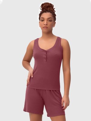 Women's pajamas №1454 Burgundy